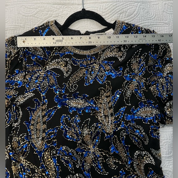 Vintage Silk Beaded Blouse by Nite Line | Size Medium - Picture 8 of 12